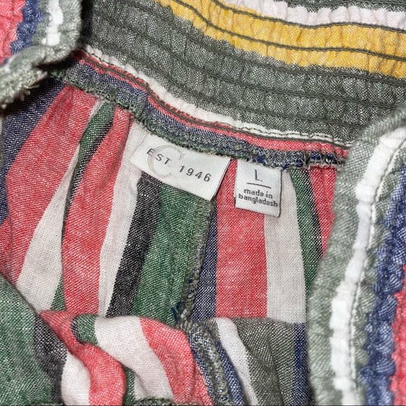 C Est 1946 NWT! Rainbow Striped Elastic Rise Woven Pant Size L - Picture 7 of 10